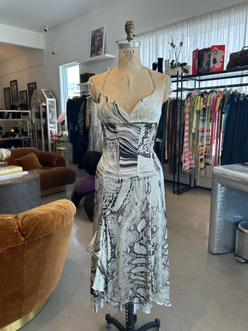 2003 SNAKE PRINTED SILK MAXI DRESS @MDSG