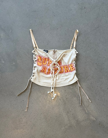 "SUPER NATURE" LACE UP TOP