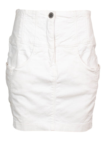 WHITE DENIM CORSET SKIRT