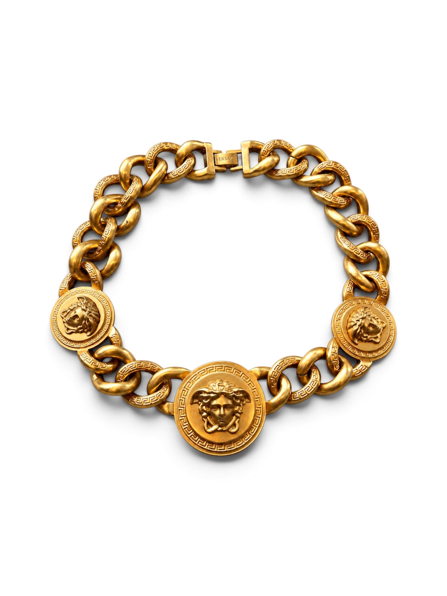 GOLD JUMBO MEDUSA COIN CHAIN-LINK NECKLACE @SM