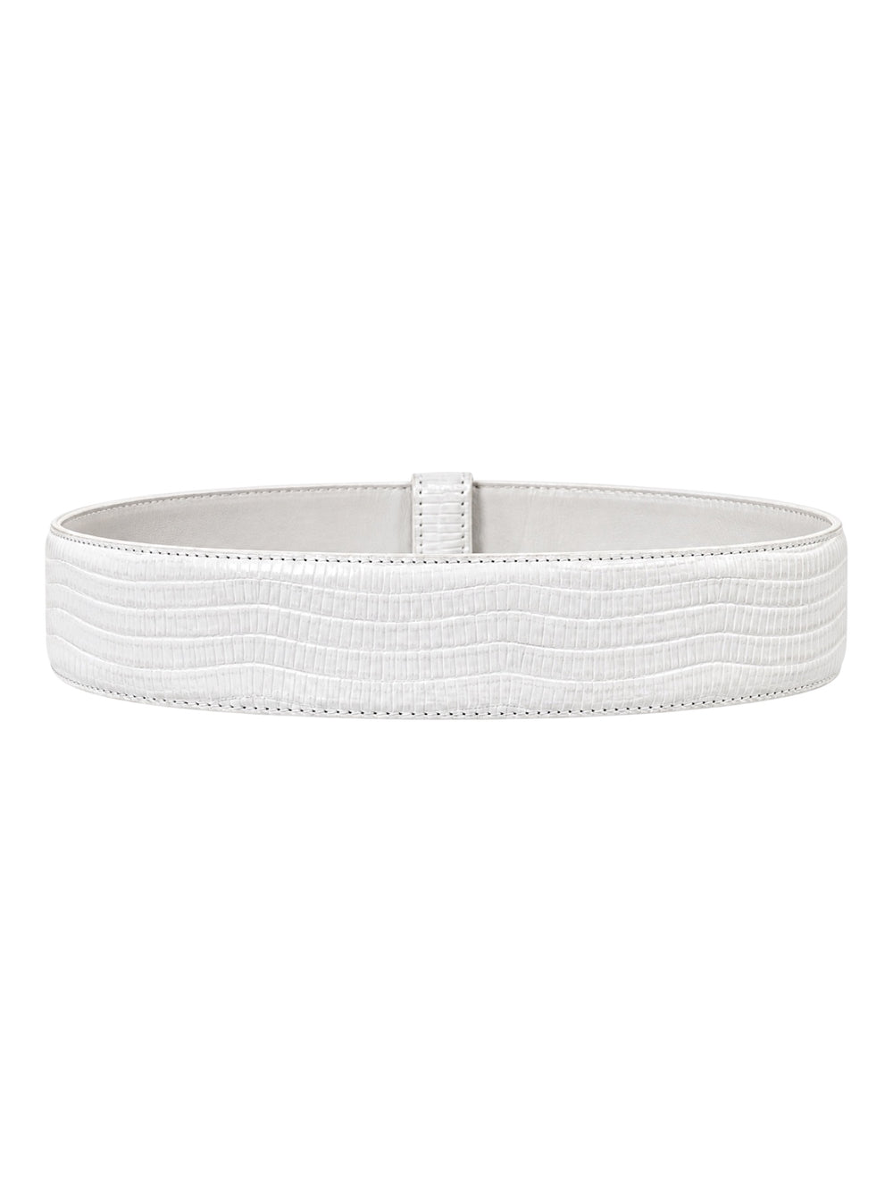 Lizard Embossed Silver Maritime Buckle Belt @jccg