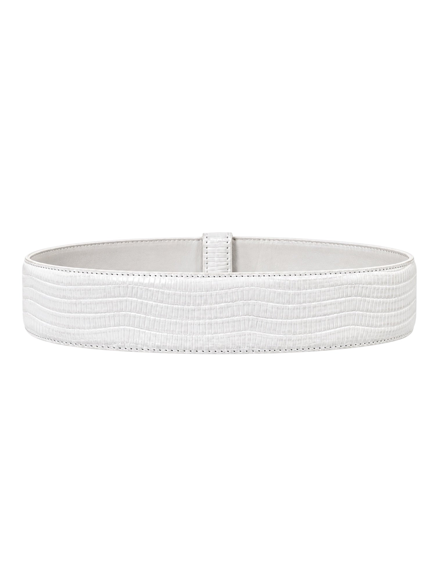 Lizard Embossed Silver Maritime Buckle Belt @jccg