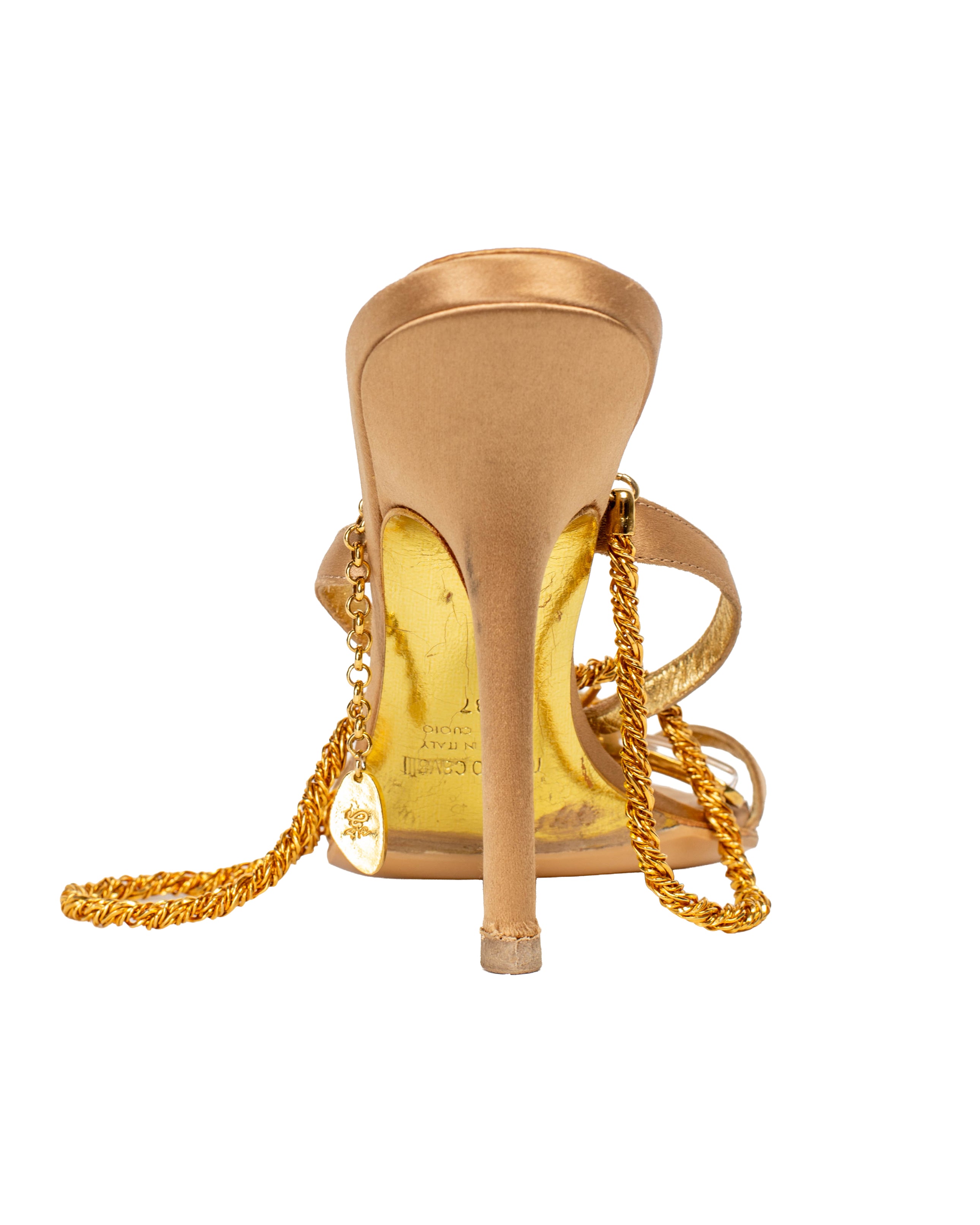 RARE GOLD & PEARL SUNBURST MOTIF ANKLET HEELS