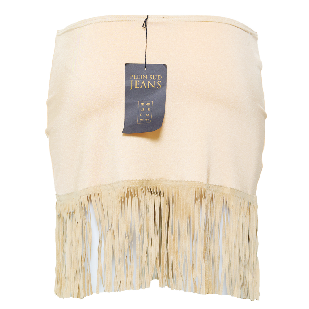 CHAMPAGNE FRINGE MINI SKIRT (NWT)