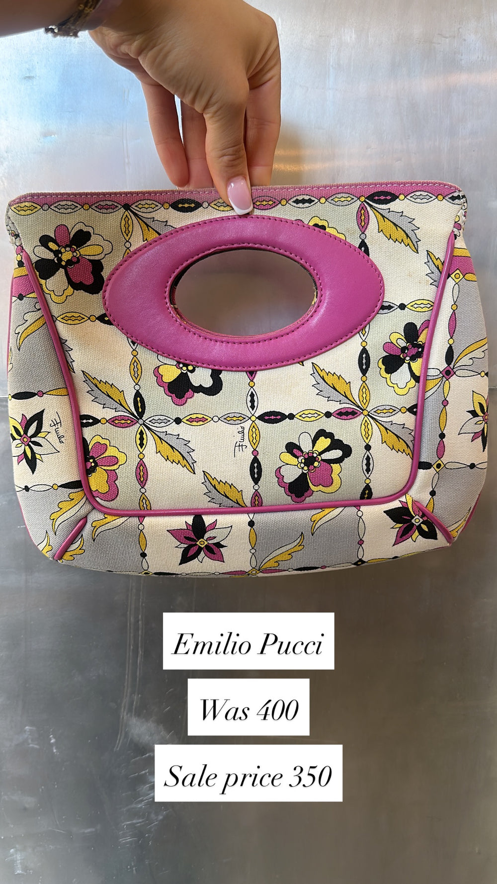 FLORAL CANVAS TOTE BAG (AS IS) @SM