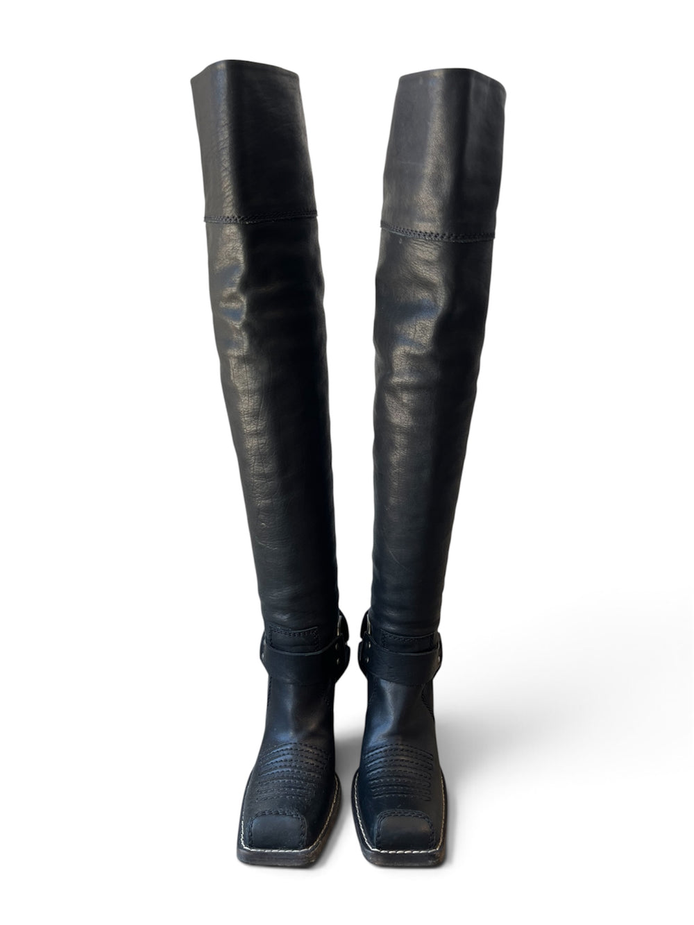 FW2006 BLACK GAUCHO SLOUCHY BOOTS @SM