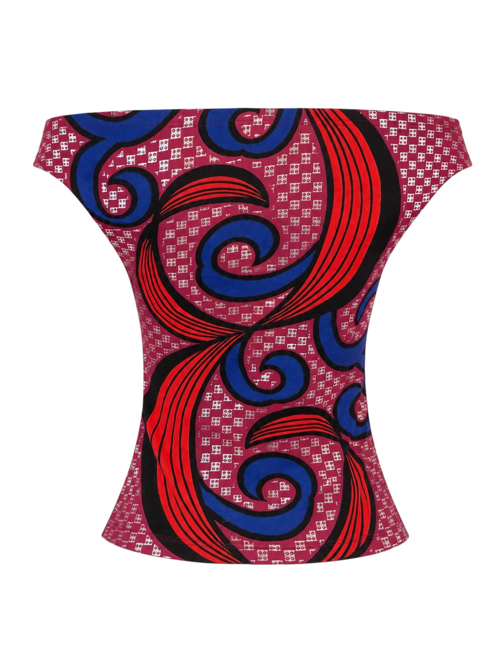 PURPLE & RED TRIBAL OFF THE SHOULDER TOP @AFENI