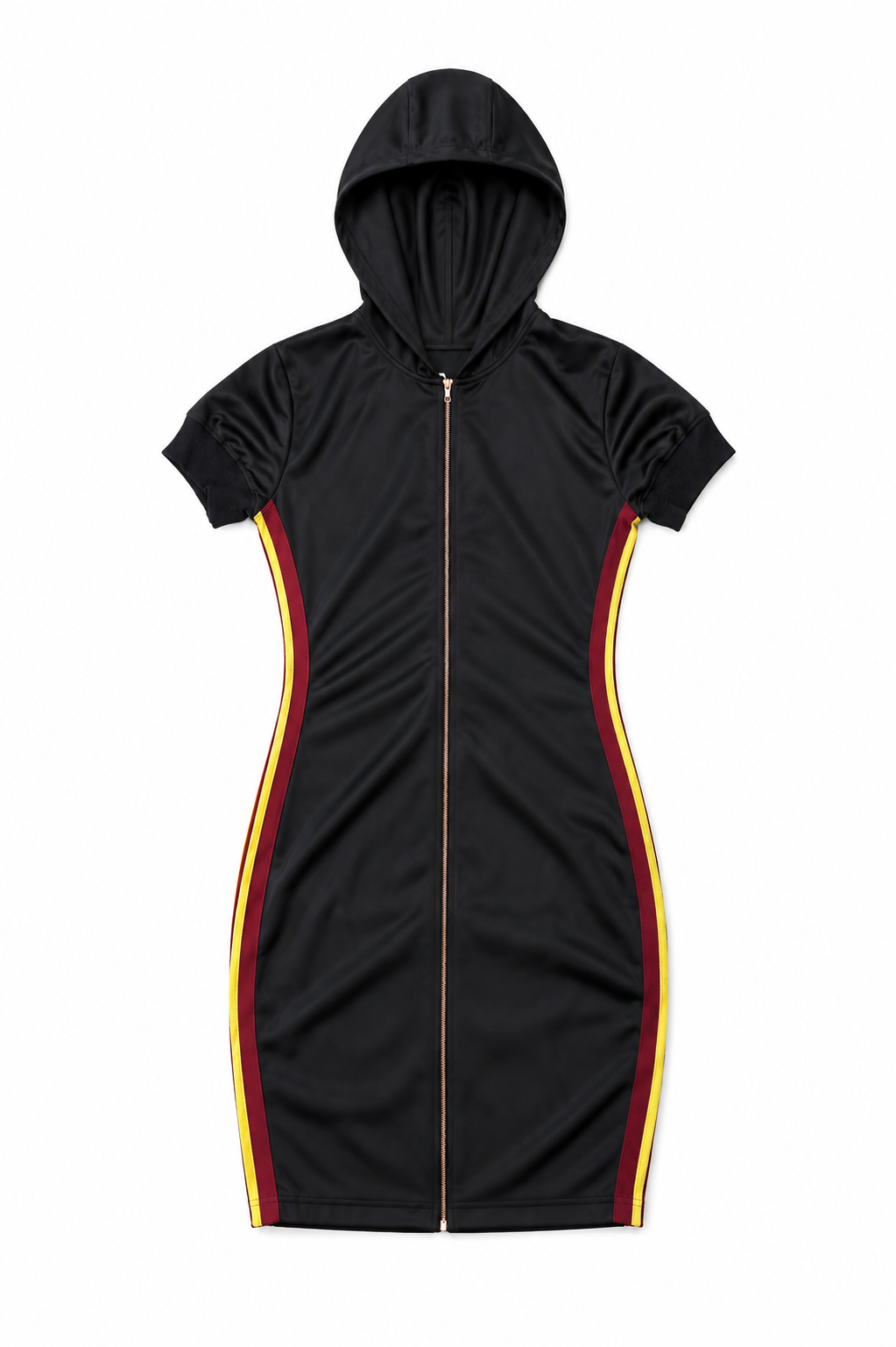 SS90 STRIPED HOODED MINI DRESS