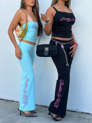 "BADDIES LUV ULV" BLUE TUBE TOP SET