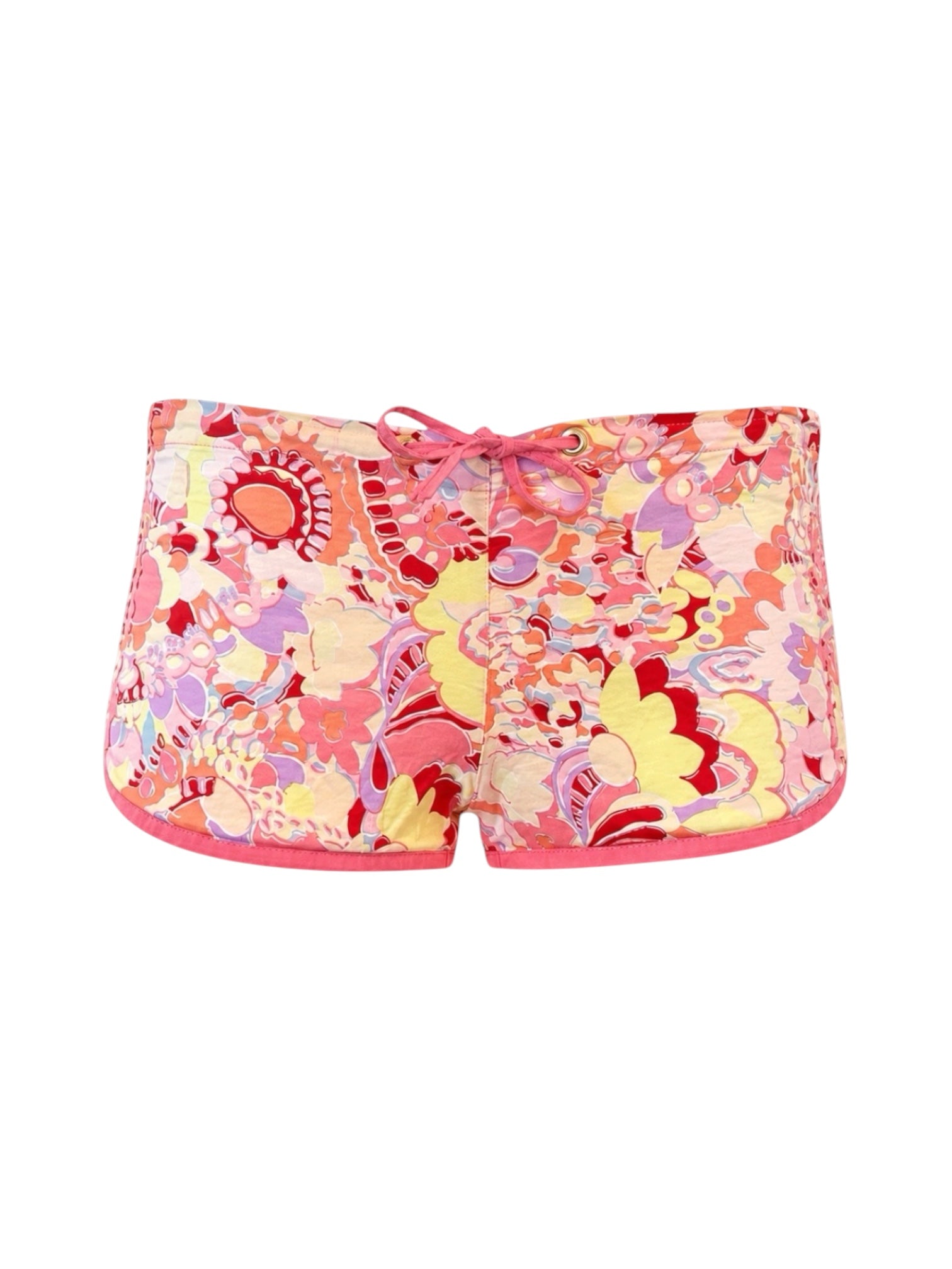 PINK ABSTRACT MINI SHORTS