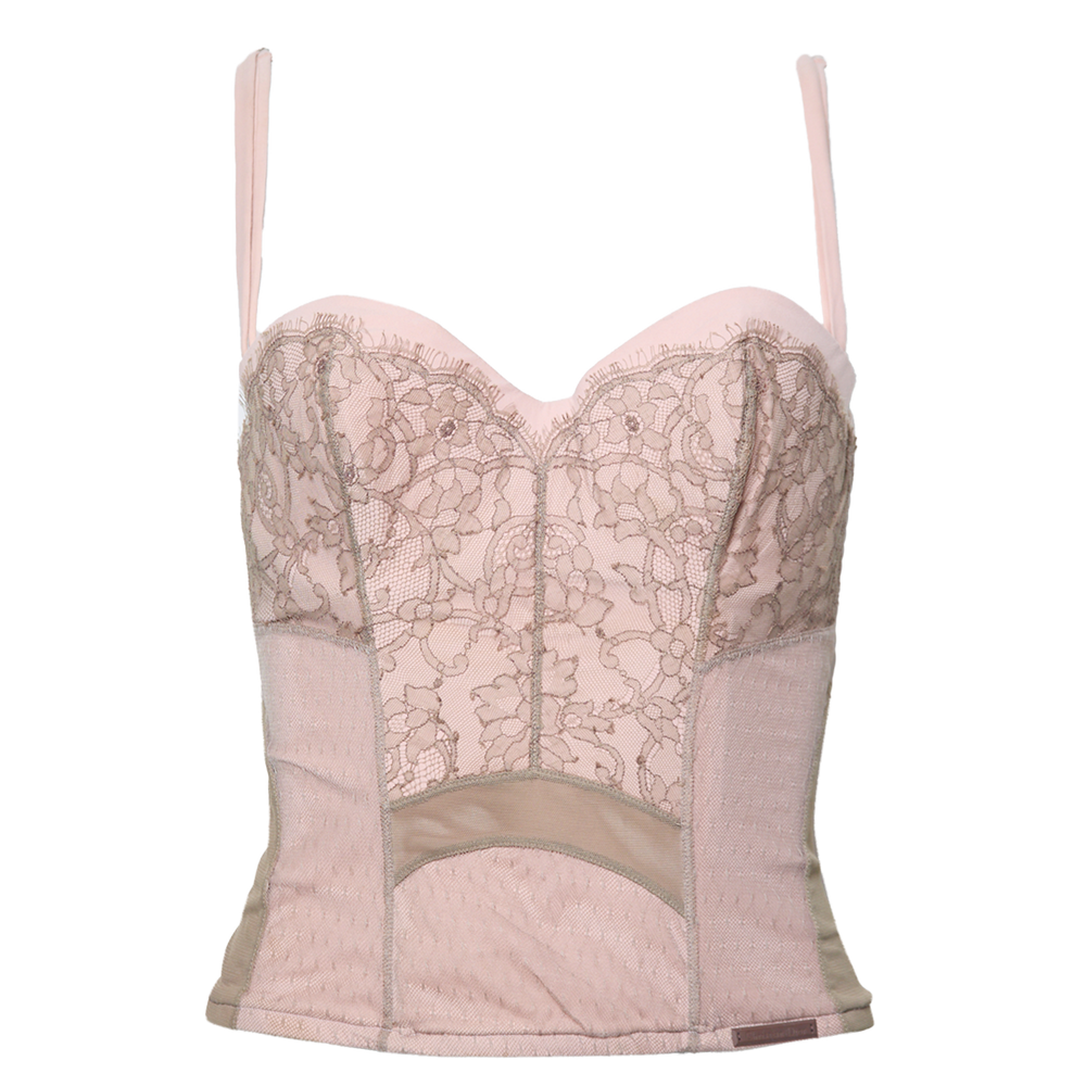 S/S 2006 JOHN GALLIANO PINK LACE CORSET TOP