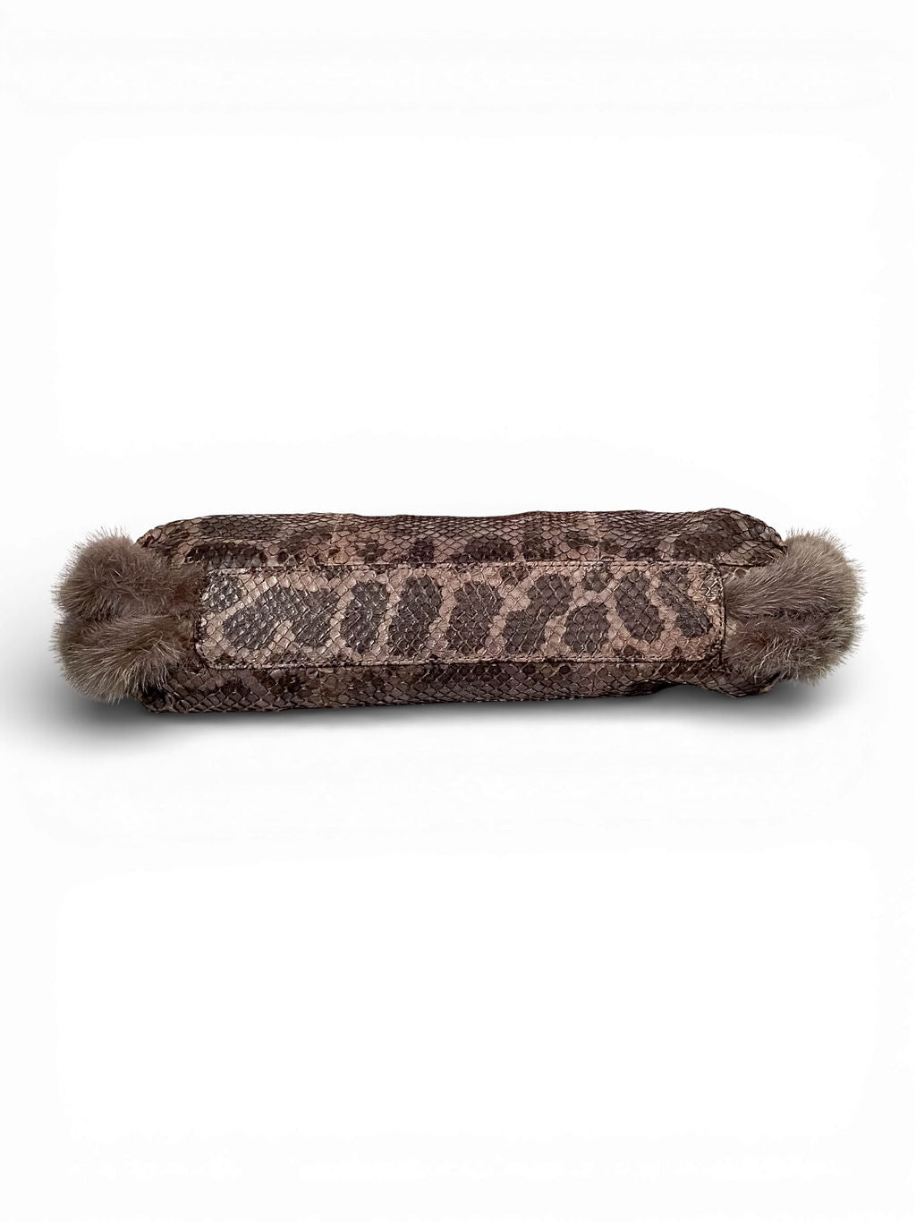 GREY/GREEN CAMO PYTHON & MINK FUR BAG @IRIK