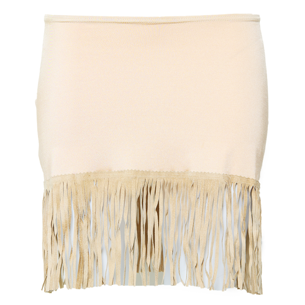 CHAMPAGNE FRINGE MINI SKIRT (NWT)