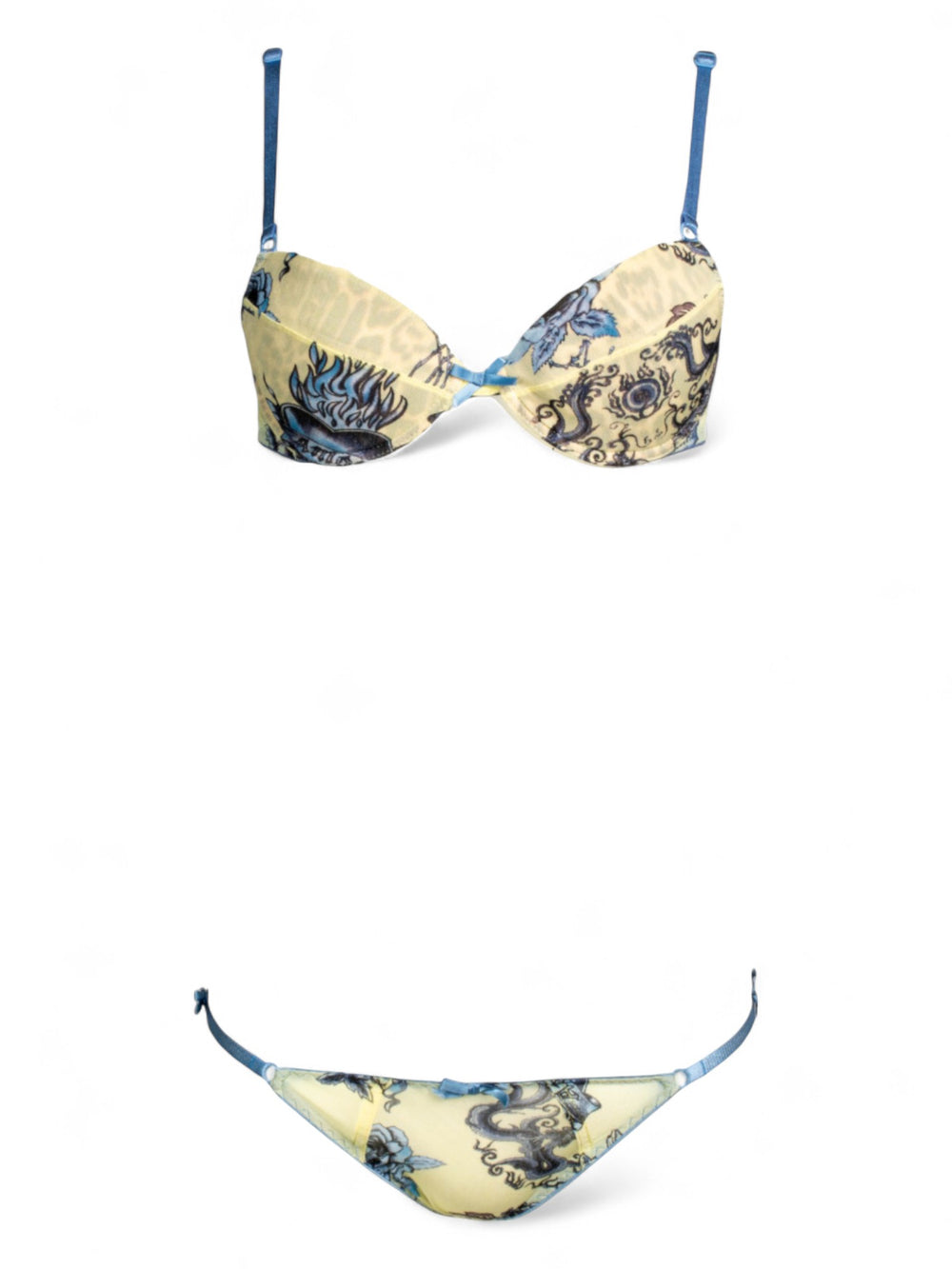 2003 CREAM & BLUE AMOUR LINGERIE SET