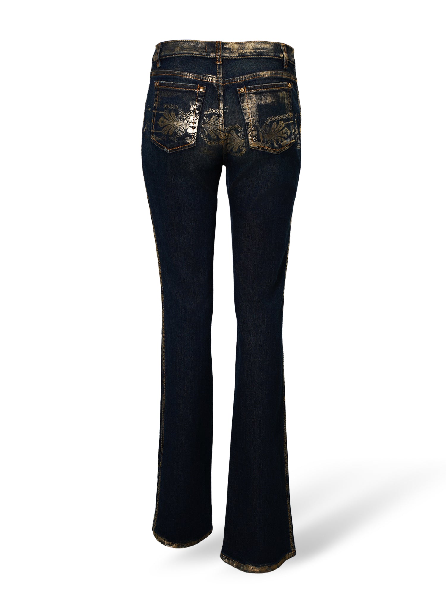 GOLD BAROQUE DARK WASH JEANS