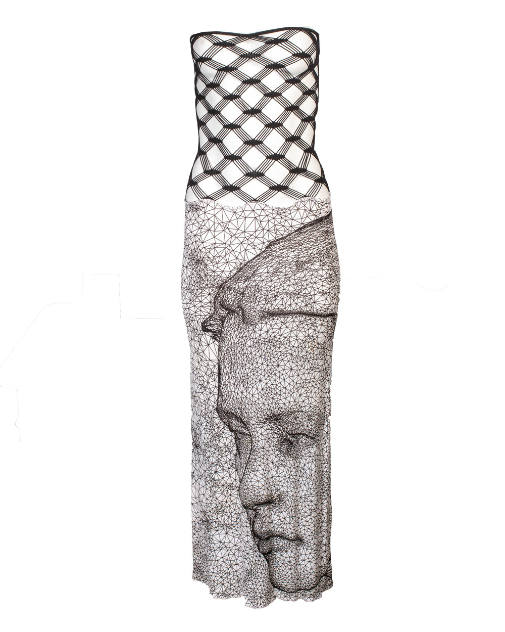 SS01 RARE CONSTELLATION B&W NET DRESS