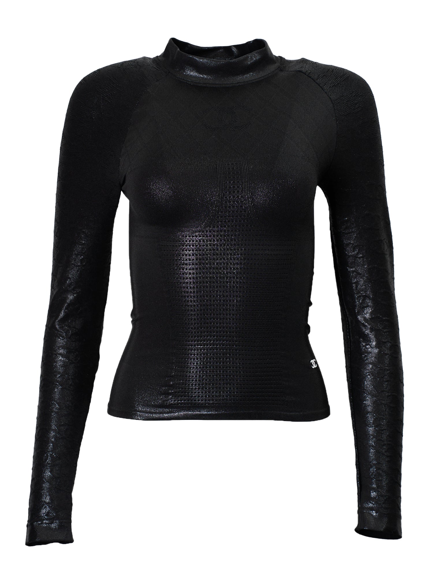 24N RARE BLACK MONOGRAM SKI L/S TOP (NWT) @SM