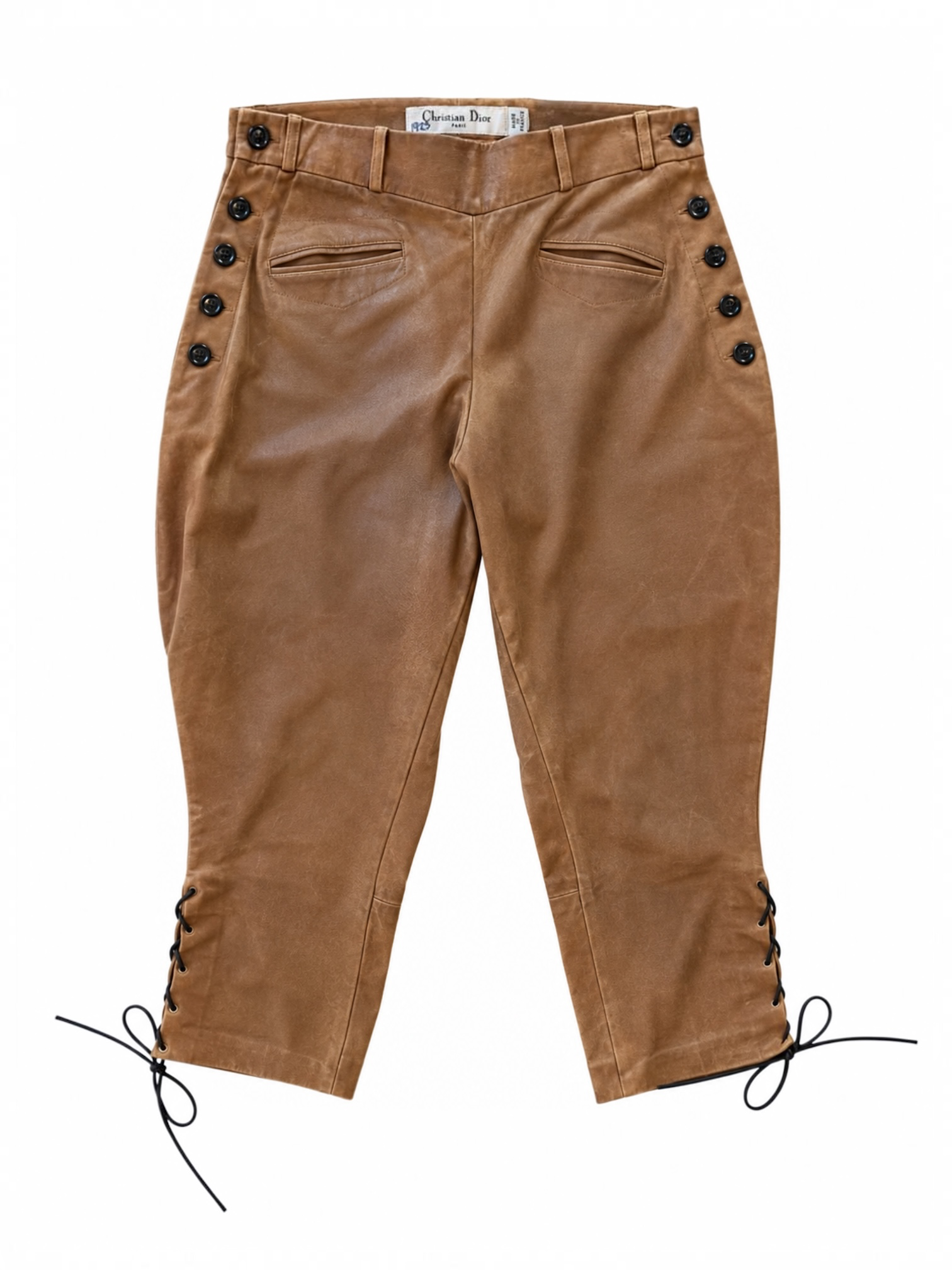 BROWN SUEDE LACE UP TROUSERS (AS IS) @SM