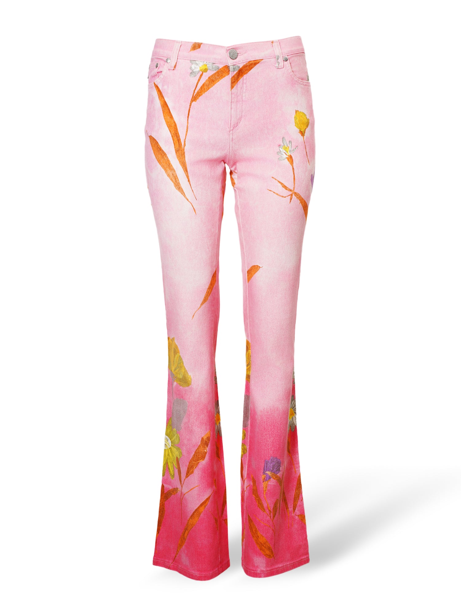 SS03 FLORAL PRINTED BABY PINK OMBRE JEANS
