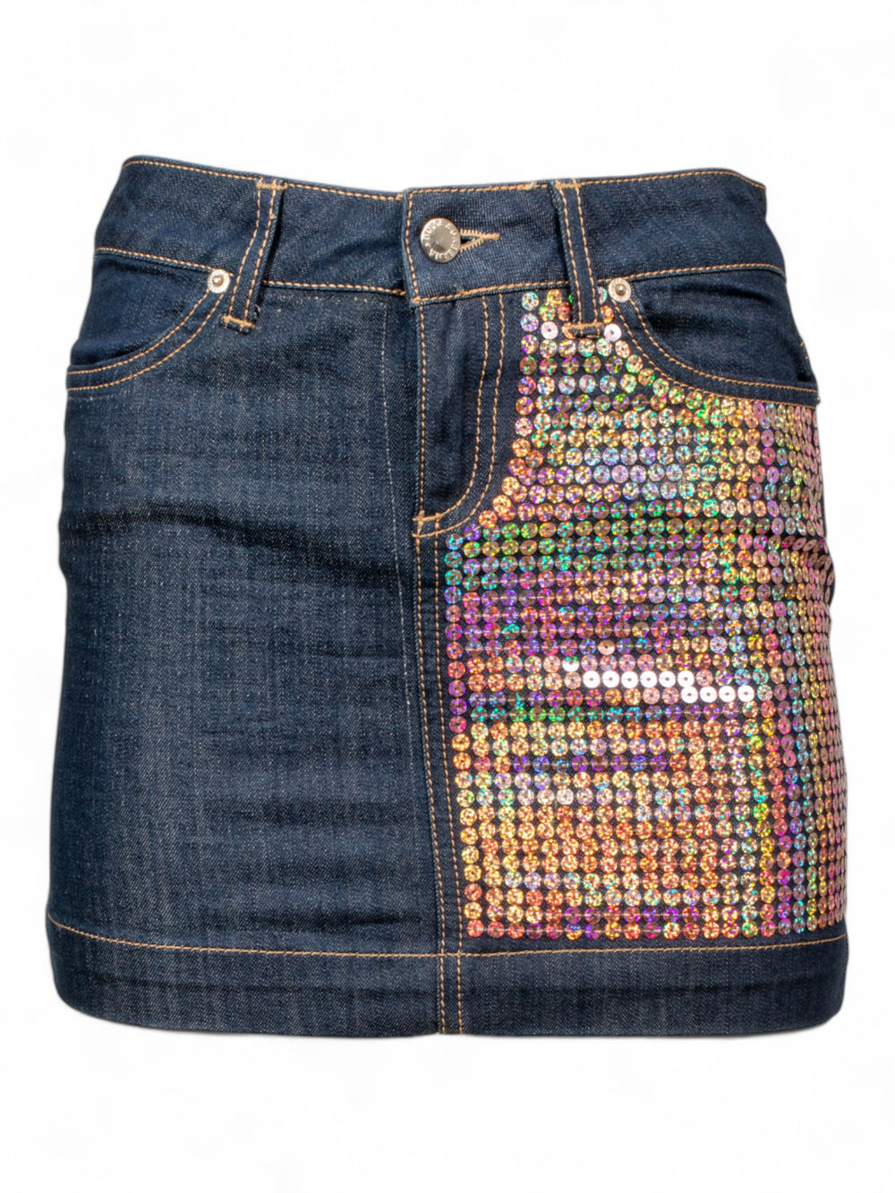 PINK SEQUIN DENIM SKIRT @MILI