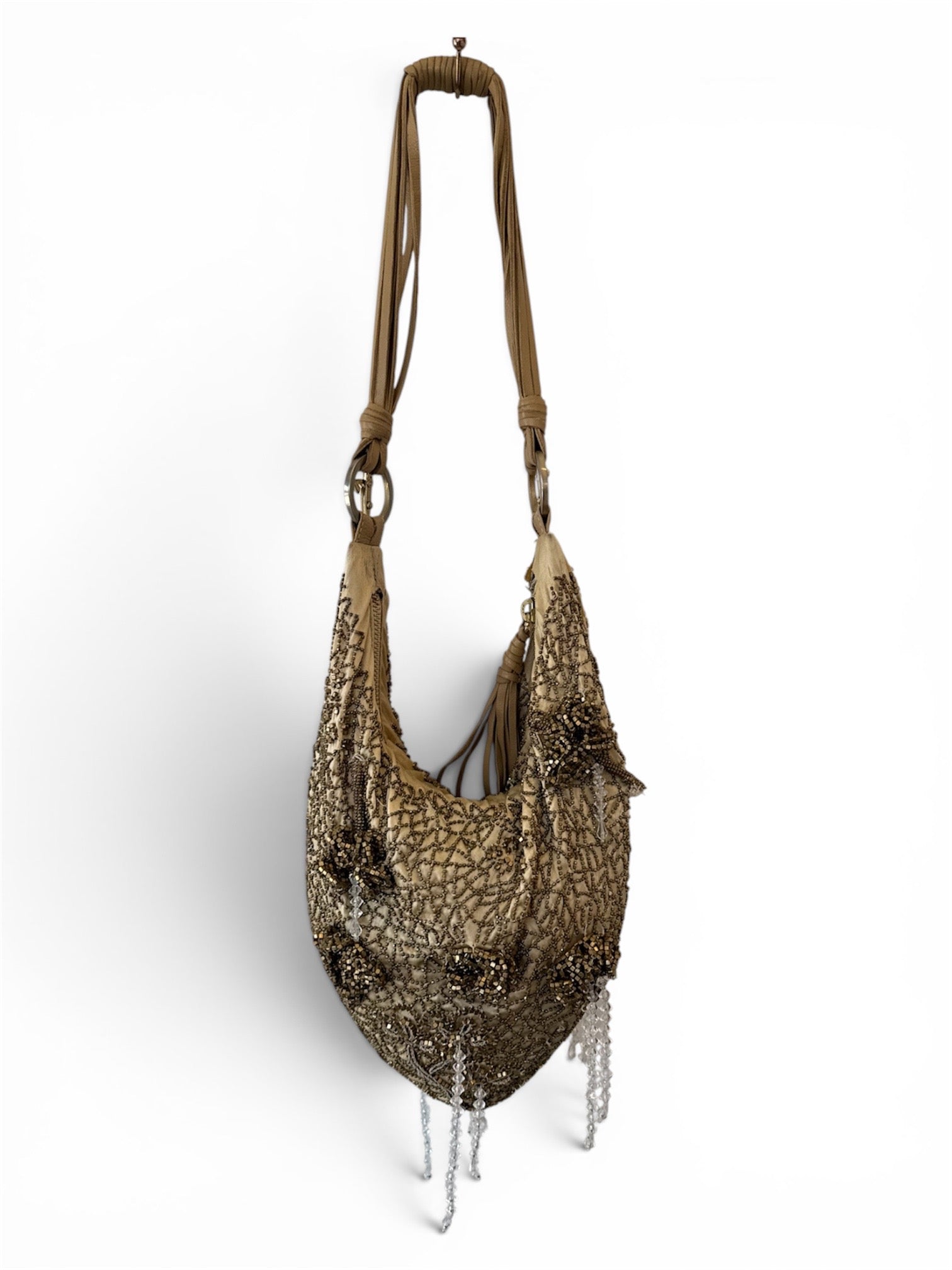 GOLD BEADED DAGGER SHOULDER BAG (AS IS)
