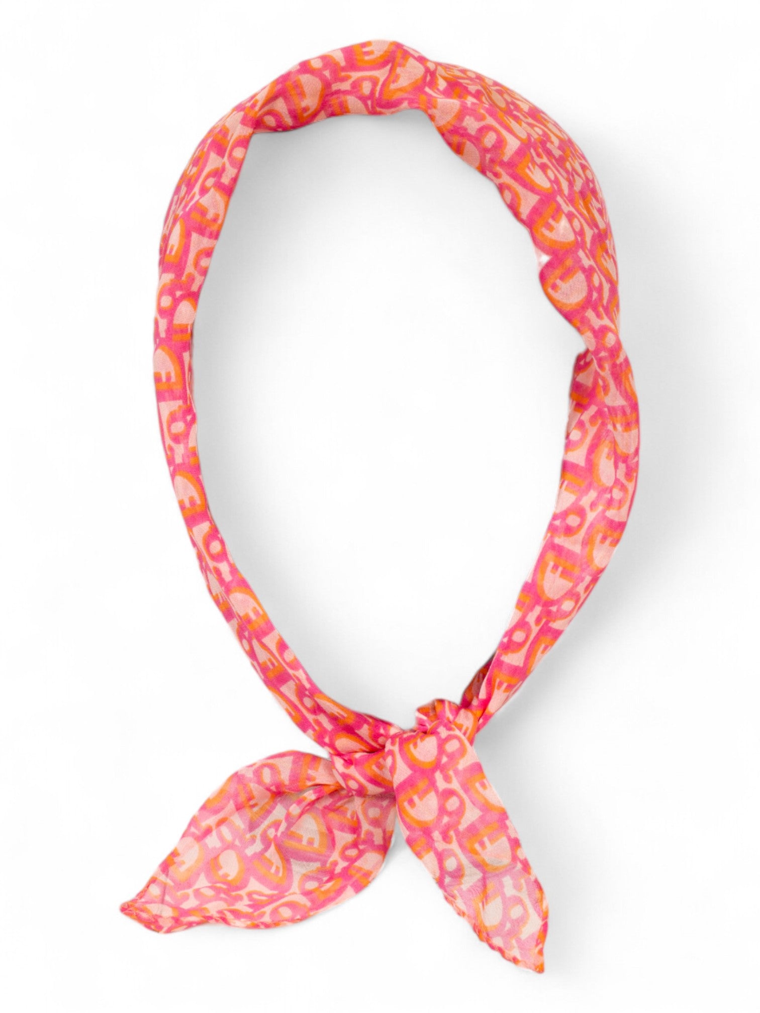 PINK MONOGRAM SILK SHEER SCARF