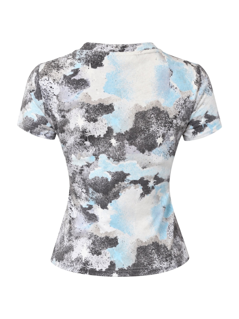 SS04 GREY MULTICOLOR TIE DYE GRAFFITI TEE @SM