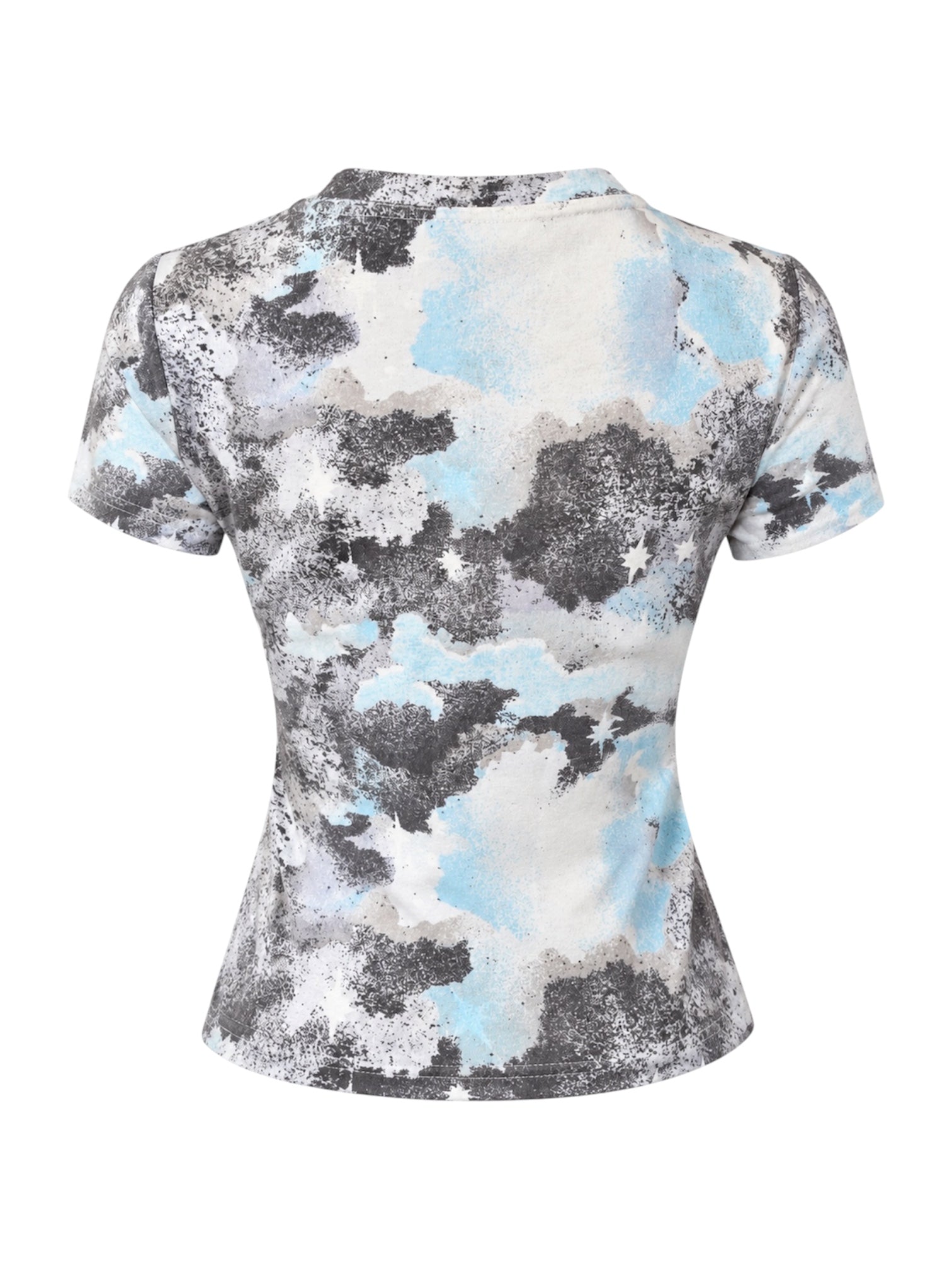SS04 GREY MULTICOLOR TIE DYE GRAFFITI TEE @SM