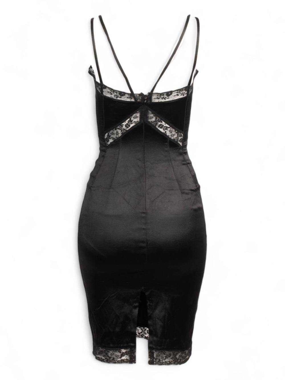 C. 2001 CORSET BLACK DRESS w Lace details