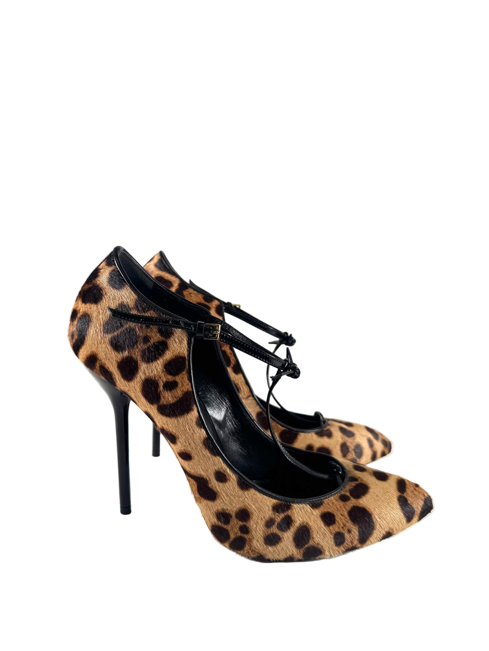 CHEETAH CALF HAIR PUMPS W/ BOW DETAIL