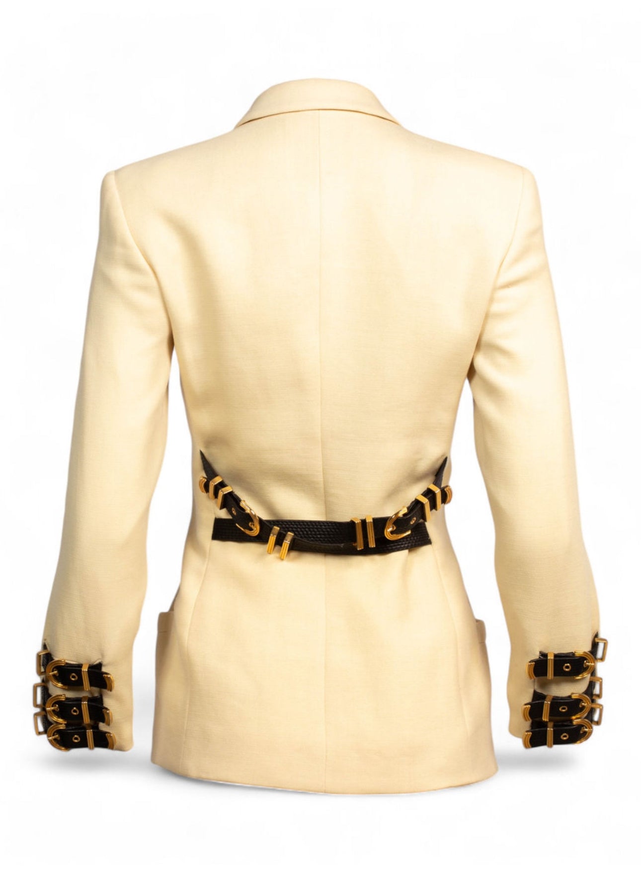 FW1992/93 S&M BONDAGE CREAM BUCKLE BLAZER @JCCG