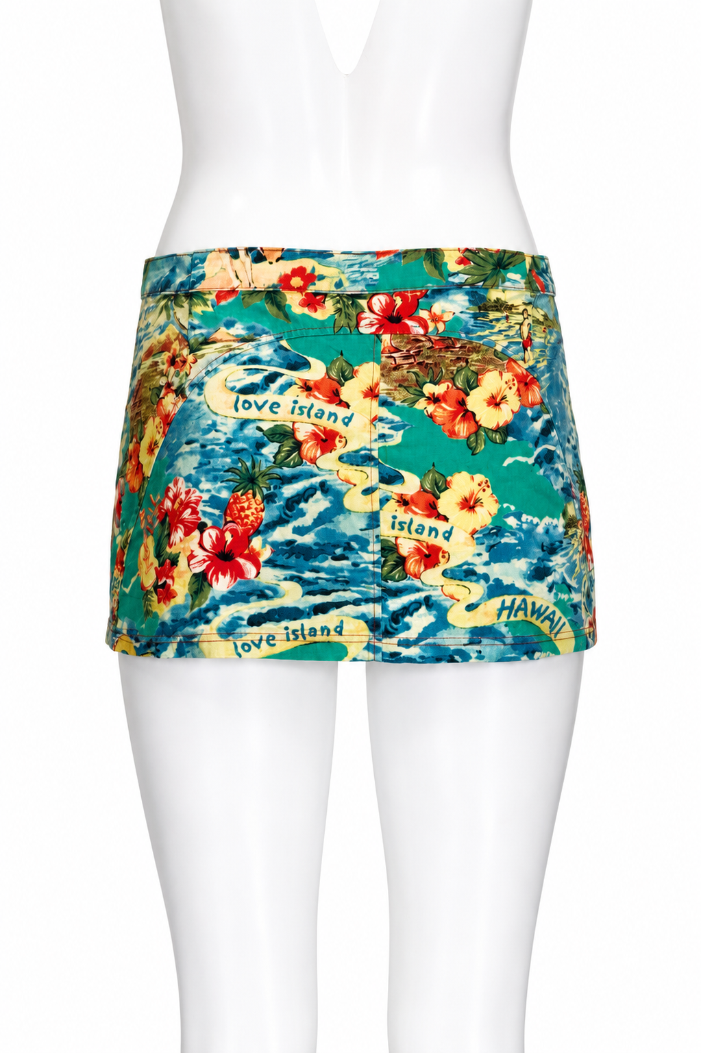 TROPICAL "LOVE ISLAND" COTTON MINI SKIRT