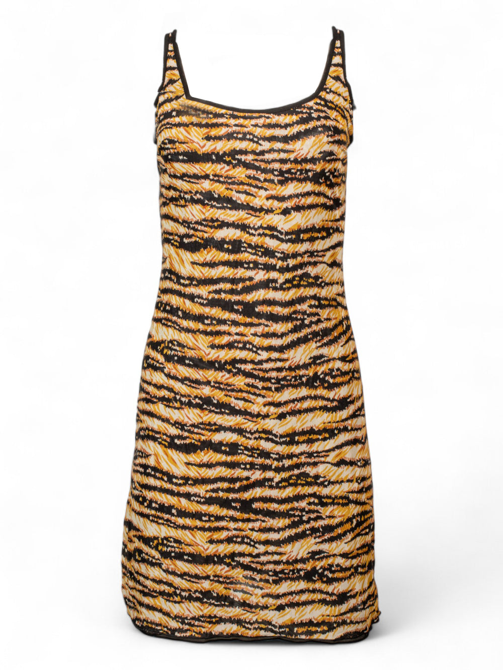 TIGER STRIPED PRINTED MIDI DRESS