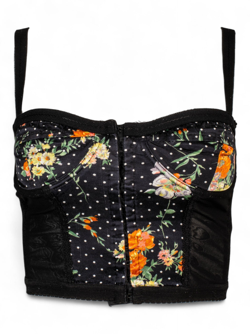 SS04 FLORAL POLKA DOT CROPPED BUSTIER