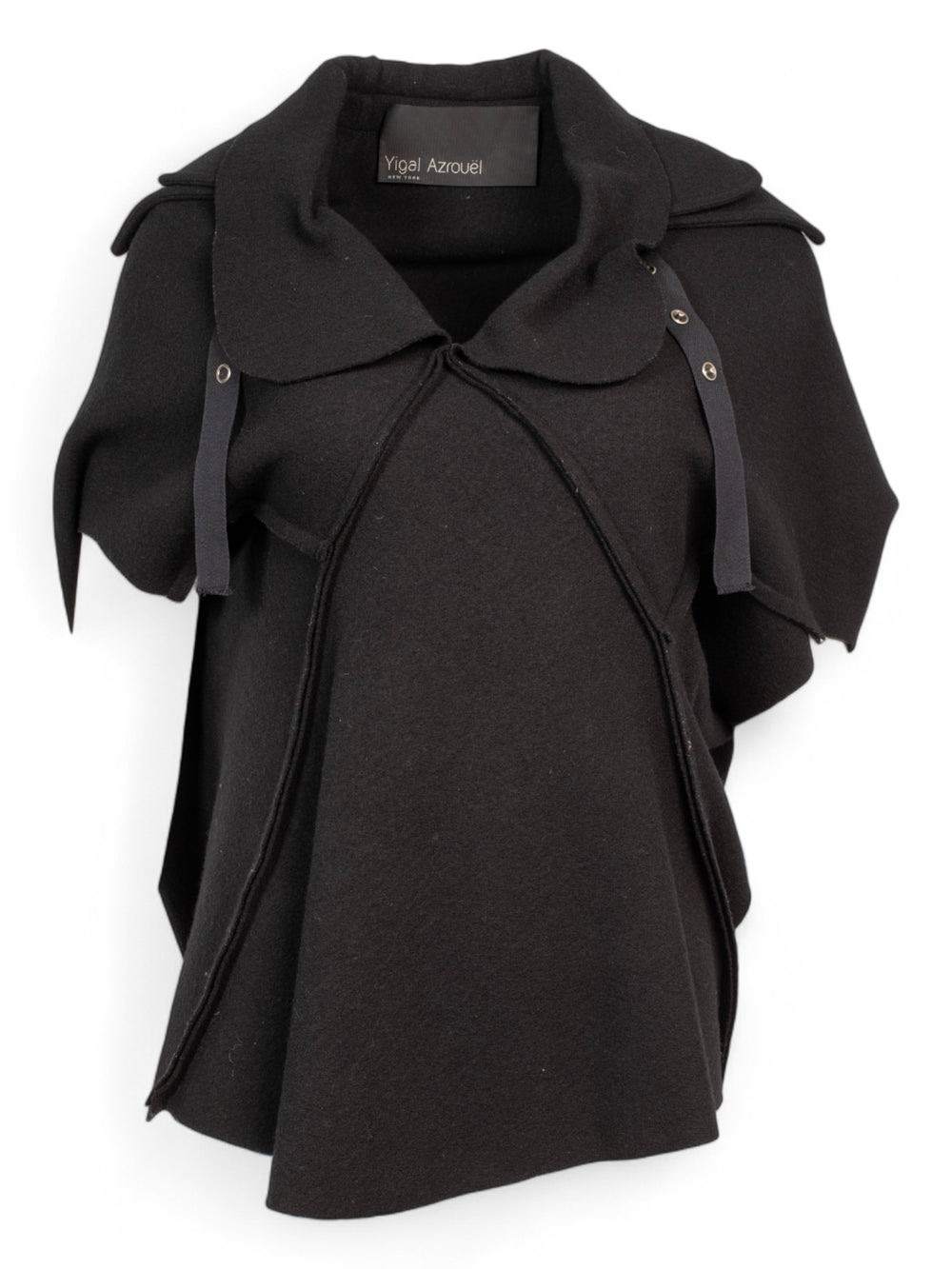 BLACK OVERSIZED CONSTRUCTED WOOL TOP