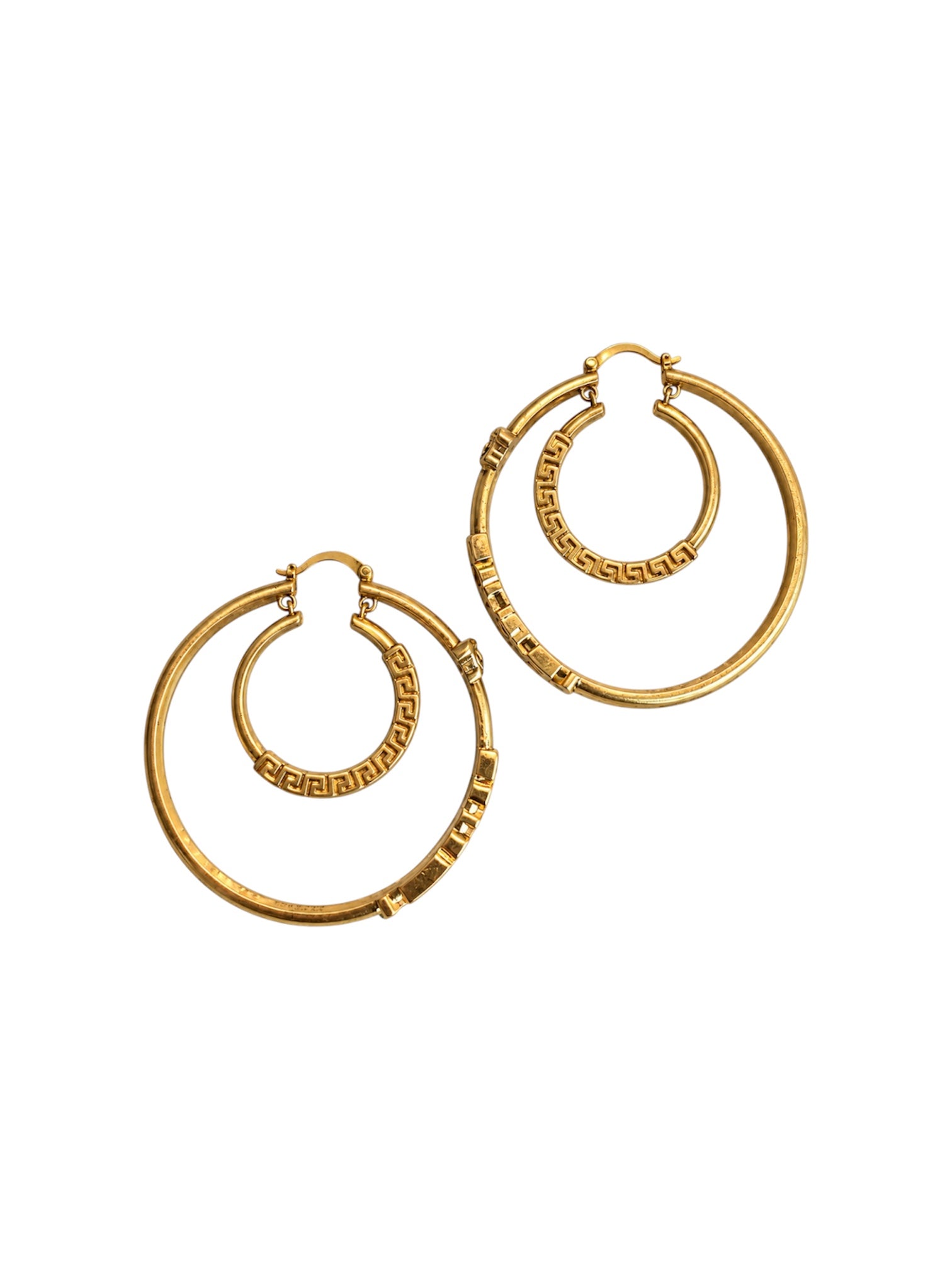 GOLD MEDUSA PLAQUE HOOP EARRINGS @SM