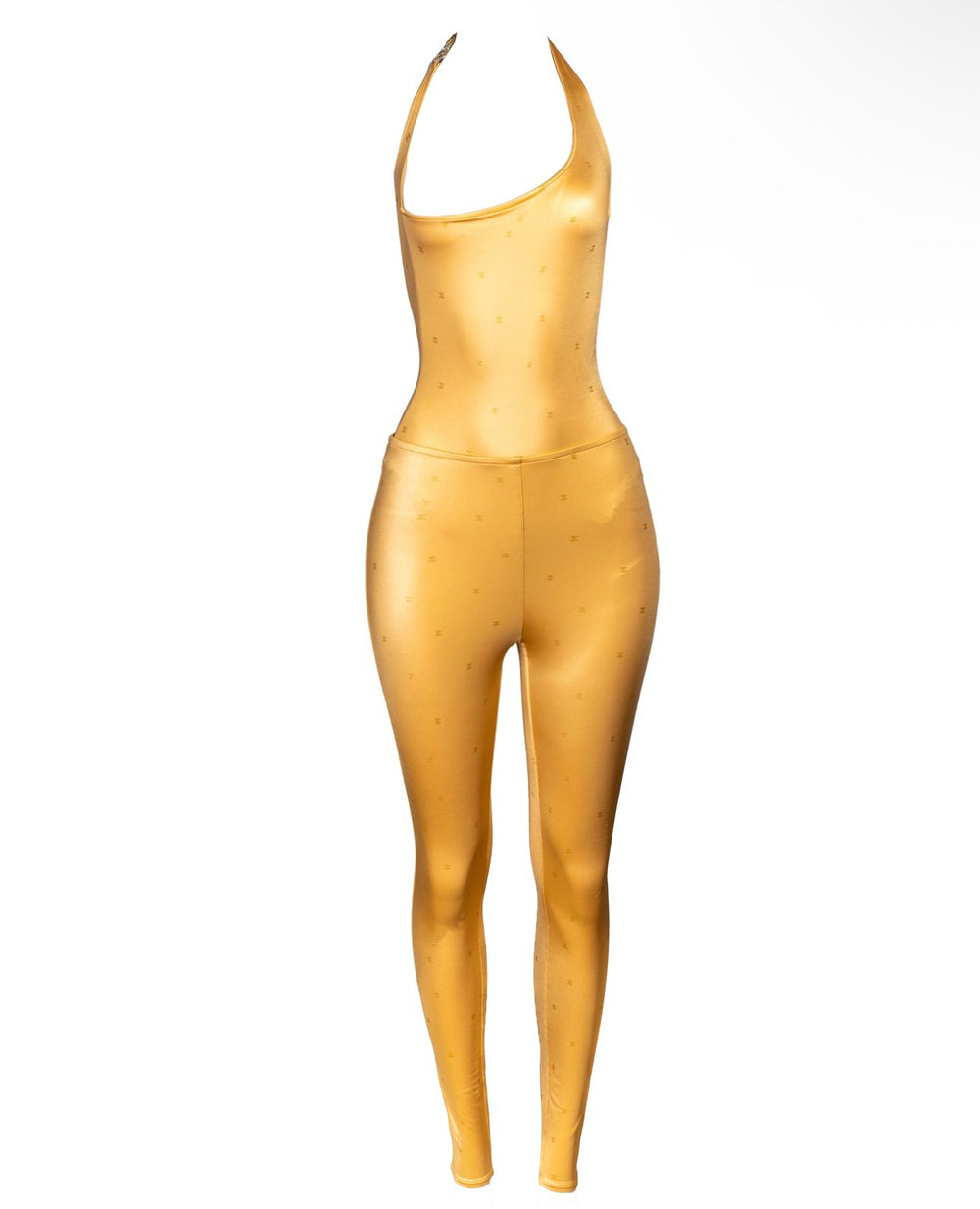 SS24 GOLD "CC" MONOGRAM BODYSUIT/PANTS SET