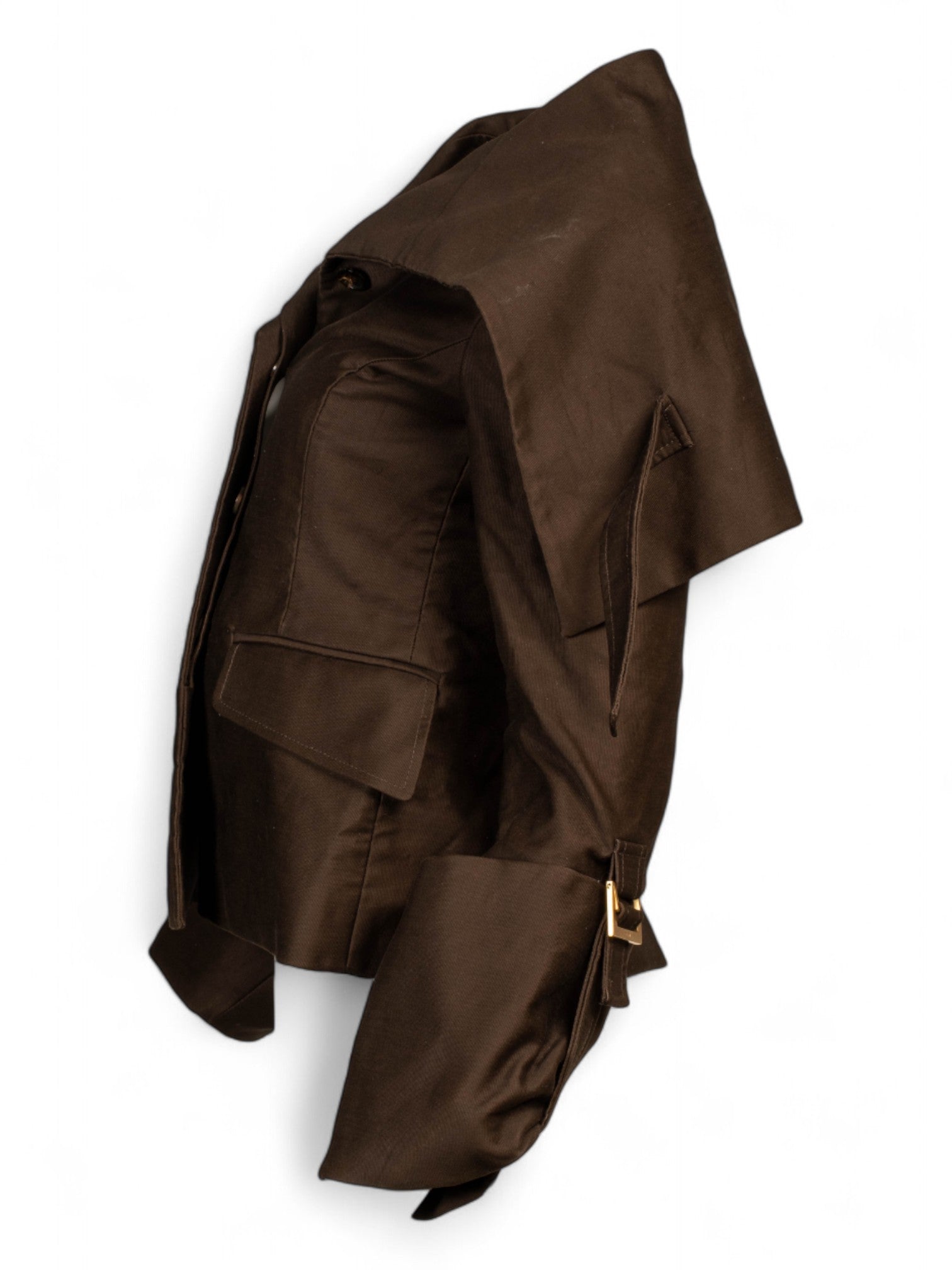 FW03 RUNWAY TAILORED BROWN COLLARED JACKET