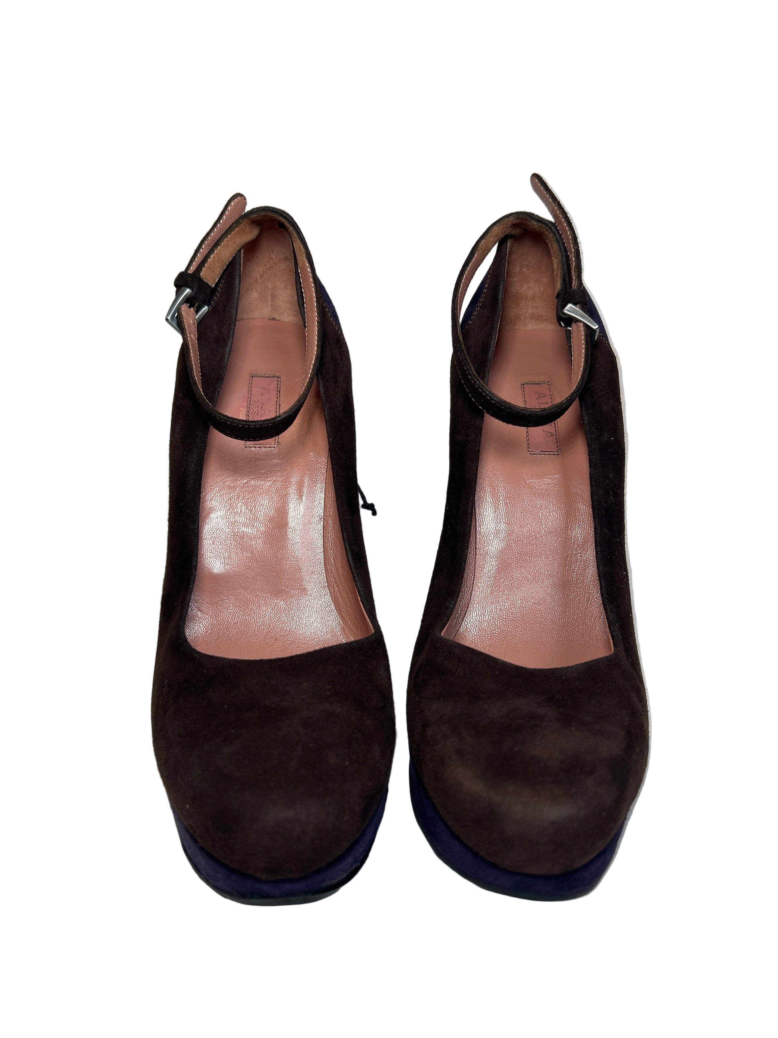 RARE SUEDE AND CORSET PLATFORM HEELS