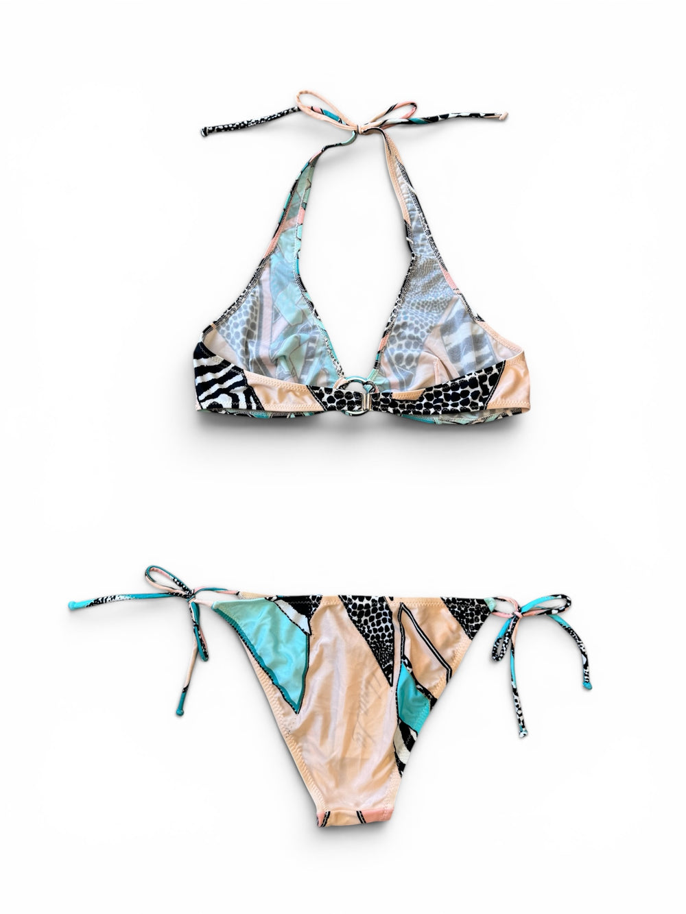 PINK/BLUE GEOMETRIC & ANIMAL PRINT BIKINI (NWT)