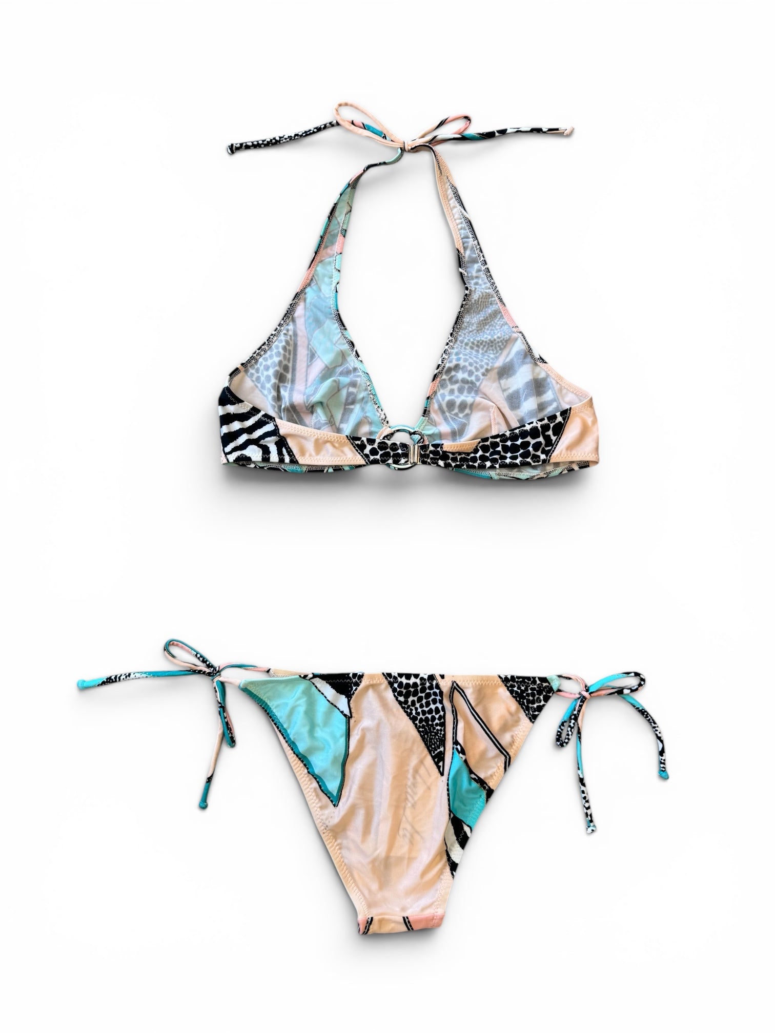 PINK/BLUE GEOMETRIC & ANIMAL PRINT BIKINI (NWT)