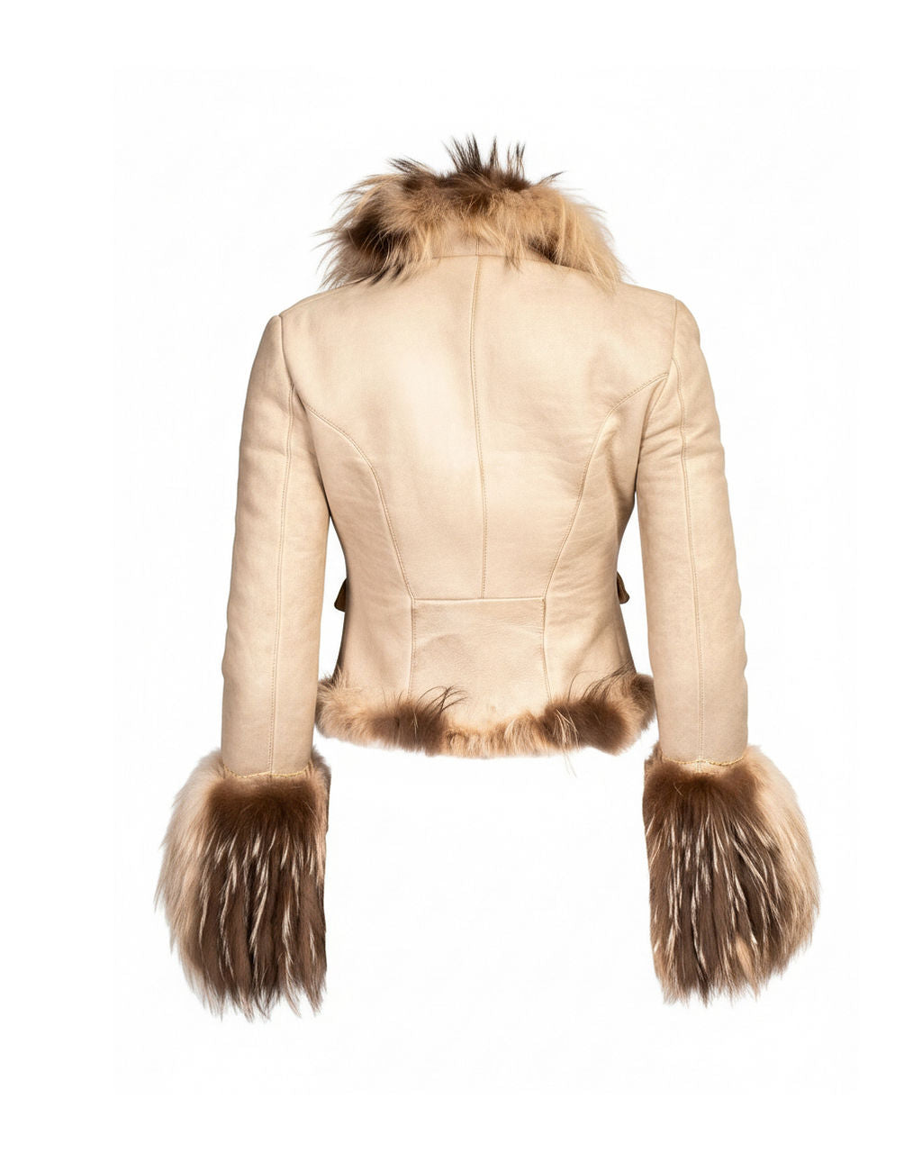 LEATHER & FUR SHEARLING LINED JACKET