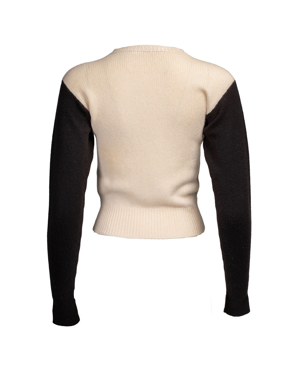 FW95 RIBBON HEART CASHMERE B&W SWEATER @JCCG
