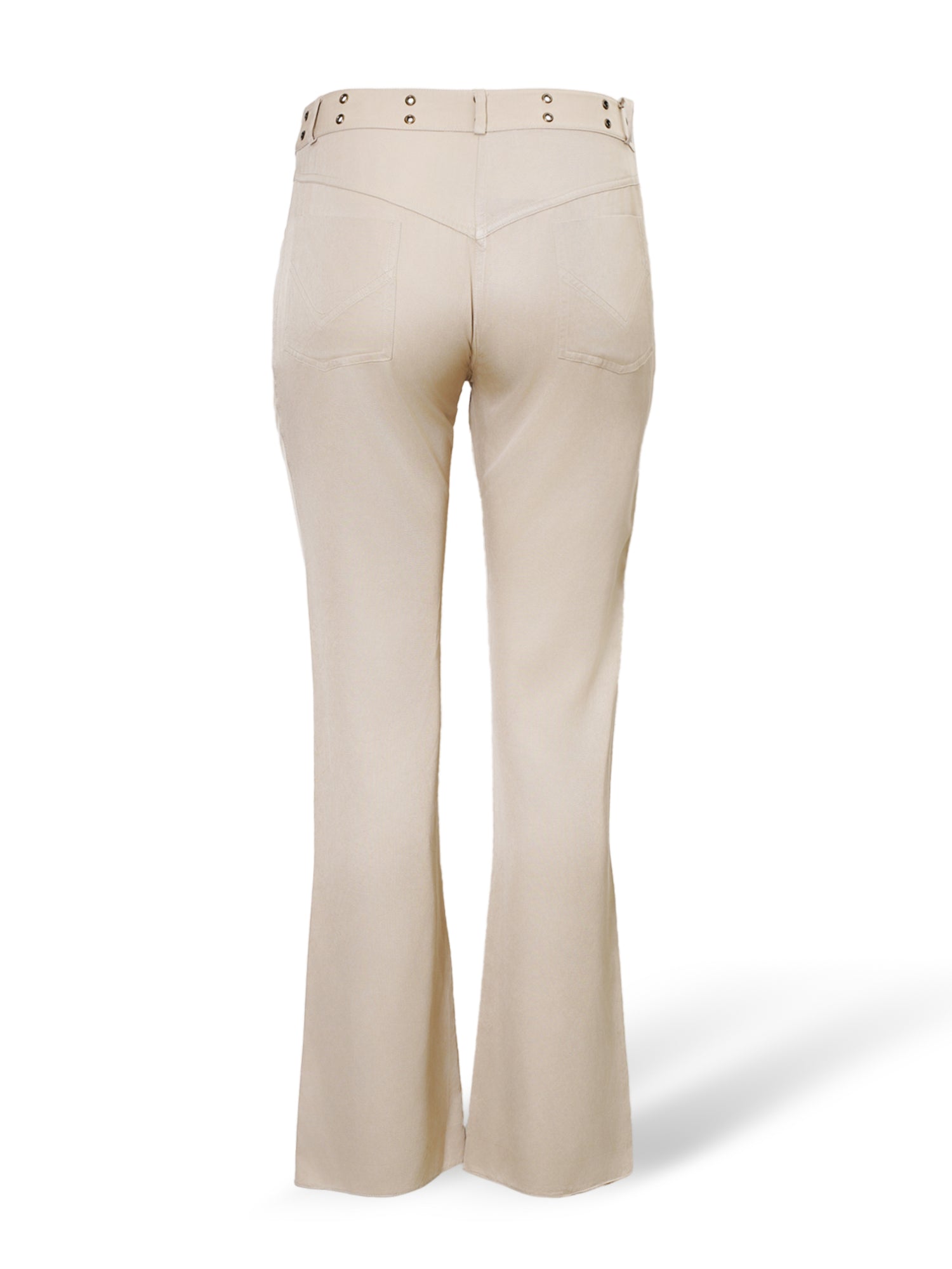 SS2002 BEIGE TROUSERS WITH HARDWARE DETAIL