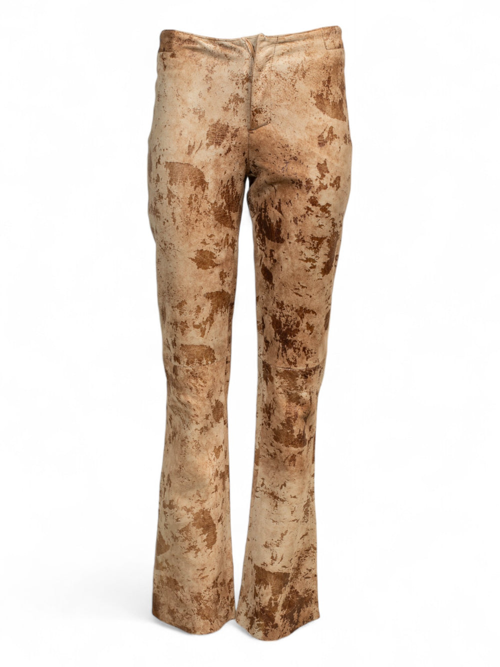 BROWN SUEDE CRACKED TROUSERS