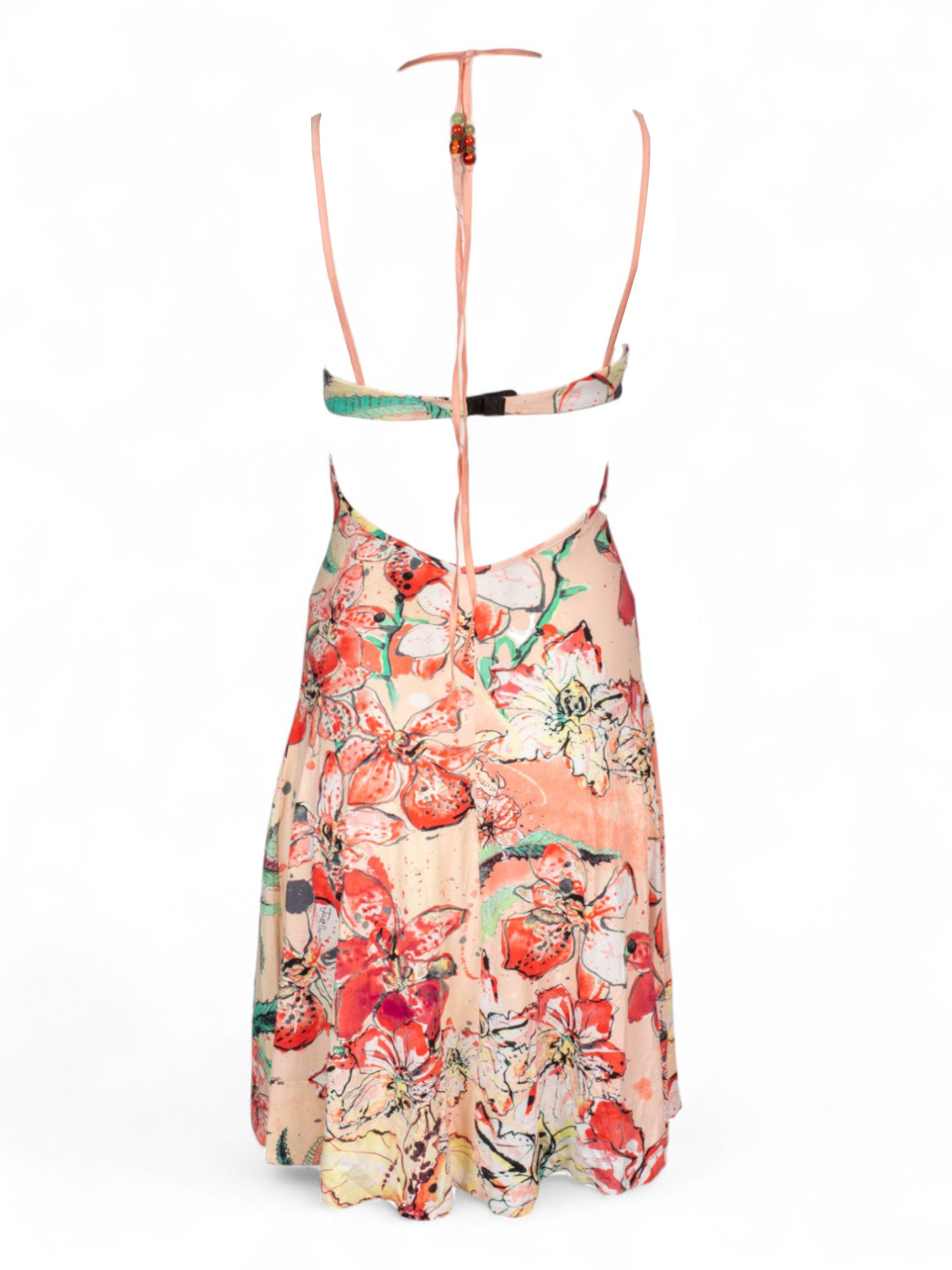PINK ORCHID PRINTED OPEN BACK MIDI DRESS