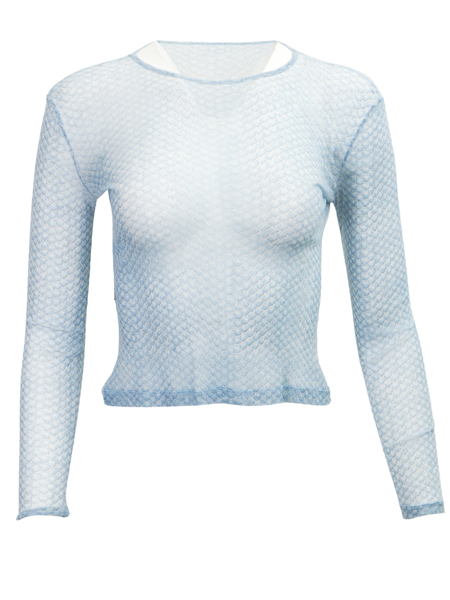 90s BLUE SCALE MESH LONGSLEEVE TOP
