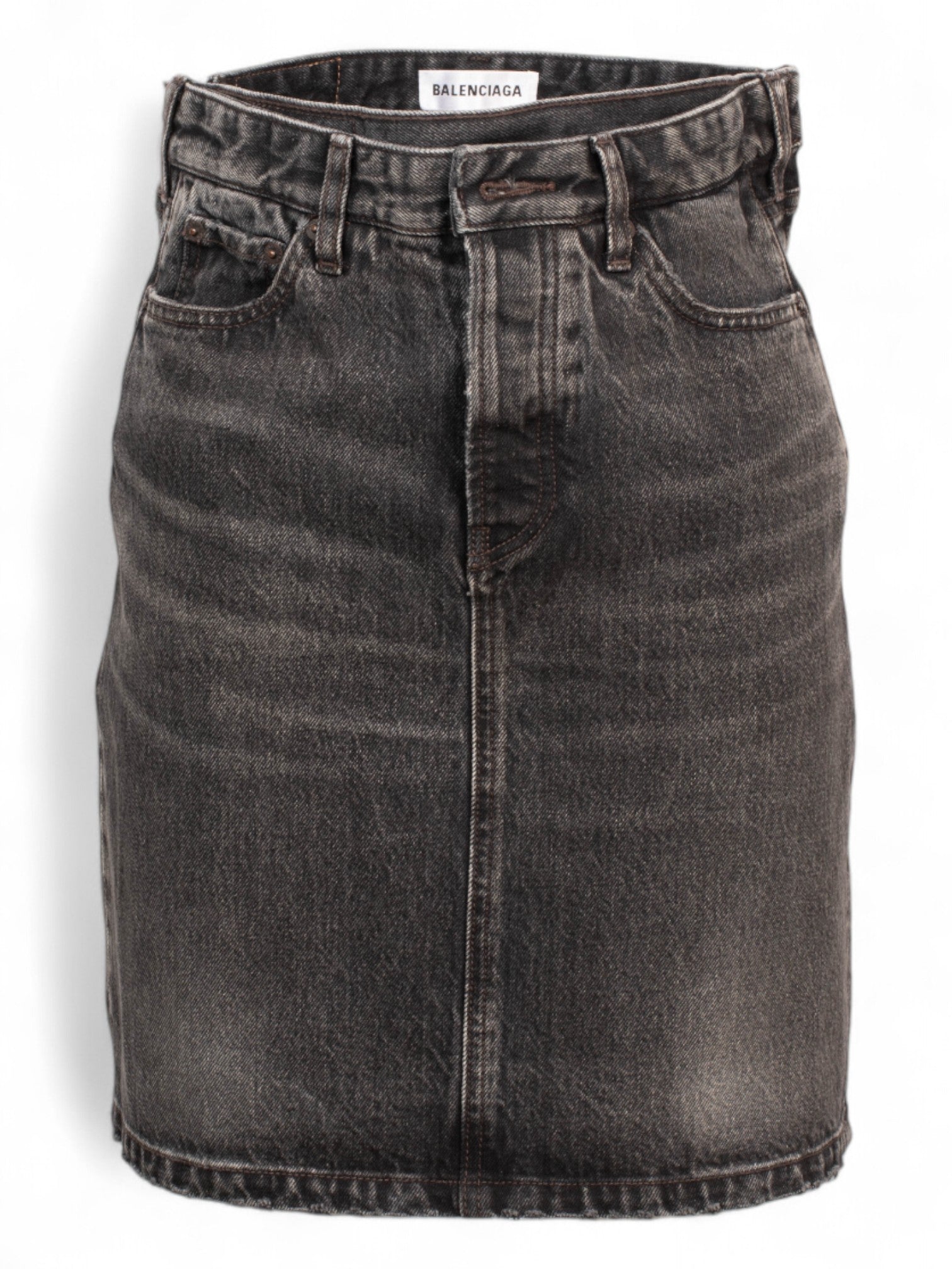 SS21 DENIM MIDI SKIRT W ZIPPER @KGUE
