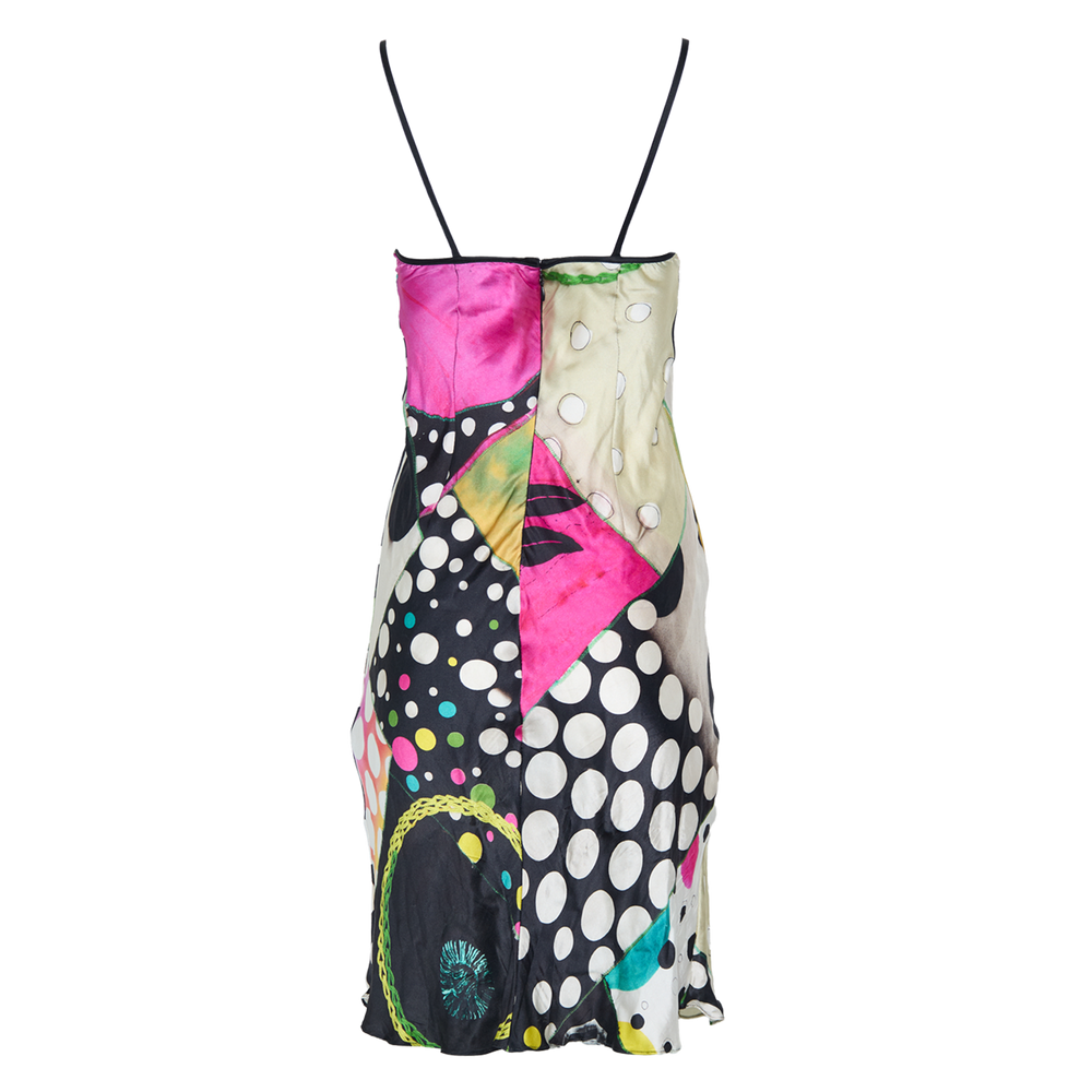 90S SILK POLKA DOT MULTICOLOR DRESS