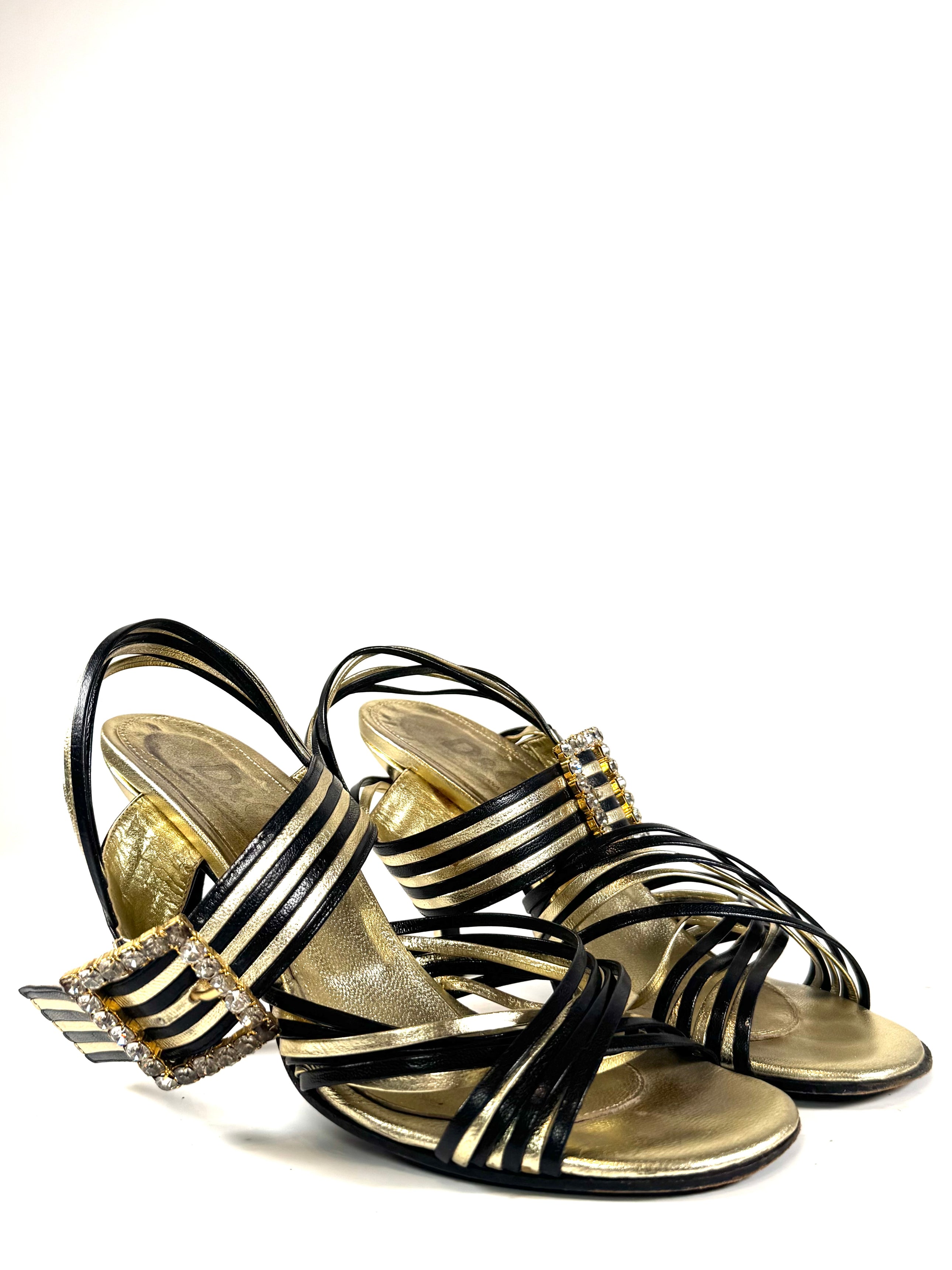 2001 LEATHER STRAP & BUCKLE HEELS